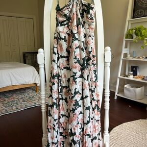 Abercrombie & Fitch Floral Maxi Dress - Dark Green and Light Pink